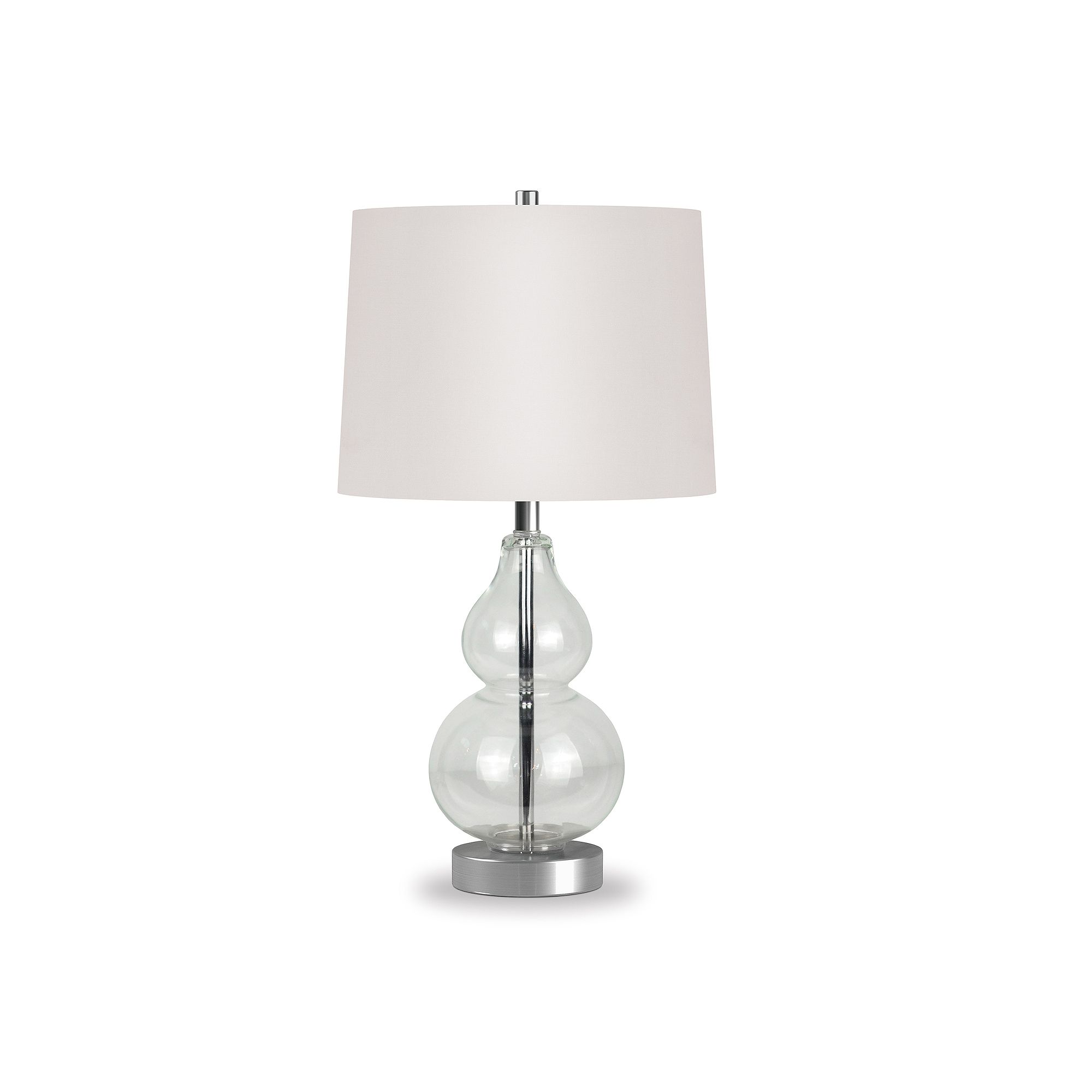 Finley & Sloane Katrina Petite Table Lamp, Glass Satin Nickel
