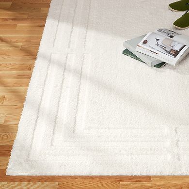 Town & Country Everyday Cloud Shag Plush Border Area Rug