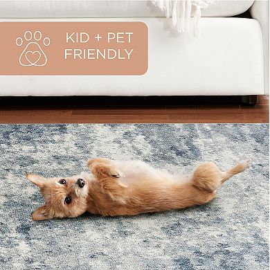 Town and Country Everyday Rein Abstract Cloud Everwash™ Washable Area Rug with Non-Slip Backing