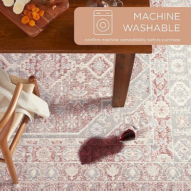 Town and Country Everyday Rein Center Medallion Everwash™ Washable Area Rug with Non-Slip Backing