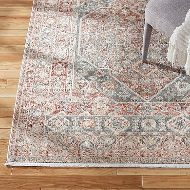 Town and Country Everyday Rein Center Medallion Everwash™ Washable Area Rug with Non-Slip Backing