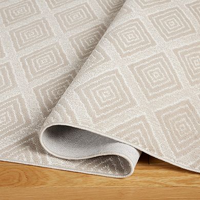 Town and Country Everyday Rein Solid Diamond Everwash™ Washable Area Rug with Non-Slip Backing