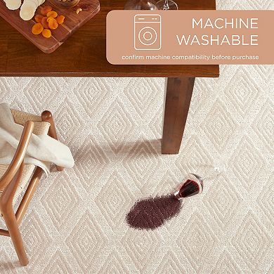 Town and Country Everyday Rein Solid Diamond Everwash™ Washable Area Rug with Non-Slip Backing