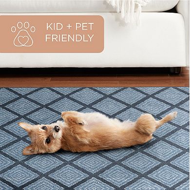 Town and Country Everyday Rein Solid Diamond Everwash™ Washable Area Rug with Non-Slip Backing
