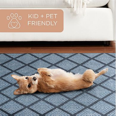 Town & Country Everyday Rein Solid Diamond Everwash™ Washable Area Rug with Non-Slip Backing
