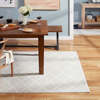 Town and Country Everyday Rein Solid Diamond Everwash™ Washable Area Rug with Non-Slip Backing