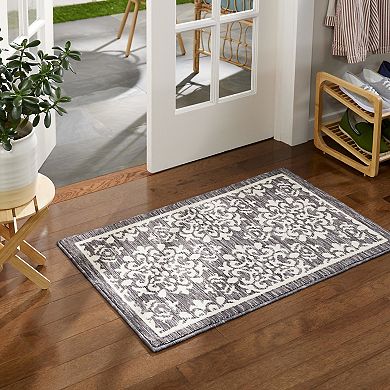 Town and Country Everyday Walker Damask Medallion Everwash™ Washable Multi-Use Decorative Rug