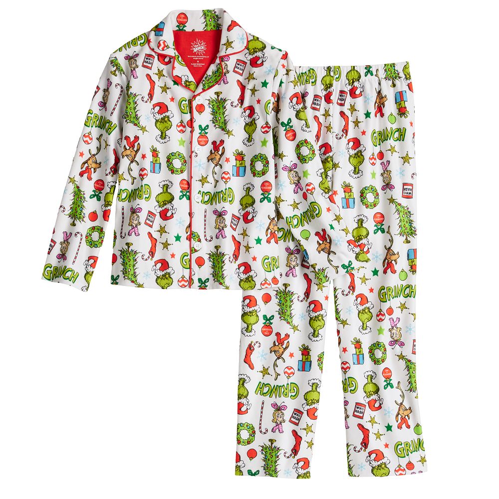 Grinch Christmas Kohls Boys Christmas Pajamas Kids 4-10 How