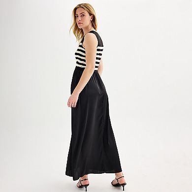 MIXED MEDIA MAXI DRESS