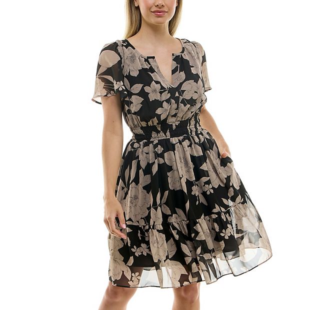 chiffon smocked mini dress TEA TIME CHIFFON SMOCKED MINI DRESS  RAOK boutique