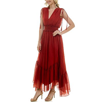 twofer midi dress EVEREVE Women's Susannah Scoop Neck Twofer Midi dress, Size XS, Blue