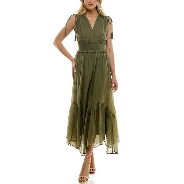 Smocked Empire Embroidered Dress (Black) - Online Exclusive