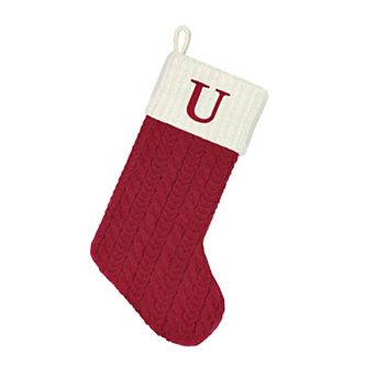 St. Nicholas Square® Red Cable Knit Monogram Christmas Stocking
