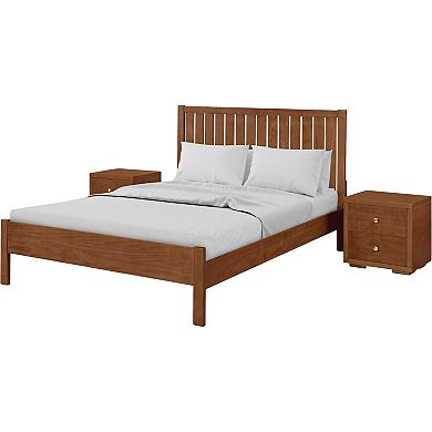 Camden Isle 3-Piece Graham Wooden Platform Bed & Nightstands Set