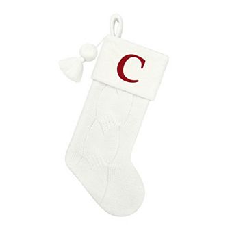 St. Nicholas Square® Faux-Fur Knit Monogram Christmas Stocking