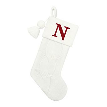 St. Nicholas Square® Faux-Fur Knit Monogram Christmas Stocking
