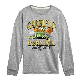 Boys 8-20 Garfield Basketball Super Star Long Sleeve Graphic Tee
