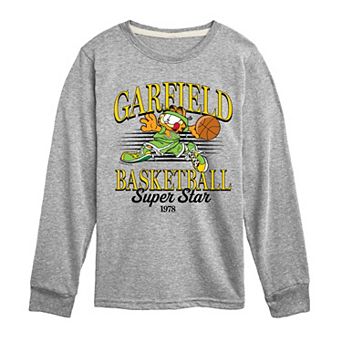 Boys 8-20 Garfield Basketball Super Star Long Sleeve Graphic Tee