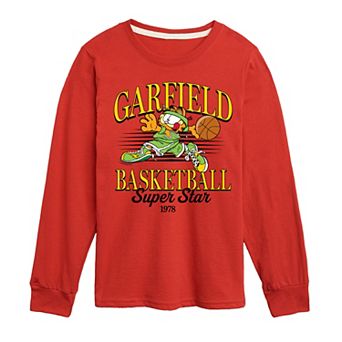 Boys 8-20 Garfield Basketball Super Star Long Sleeve Graphic Tee