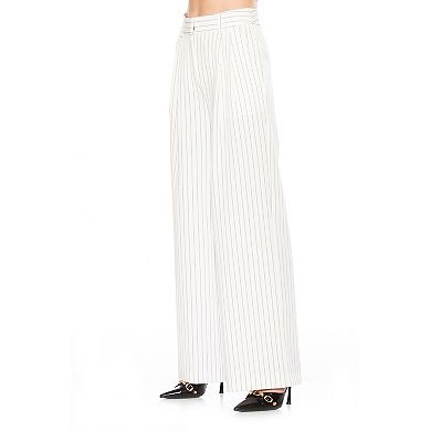 Women's ALEXIA ADMOR Elodie Belted Front Zip Wide Leg Pant