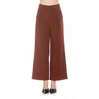 Women's ALEXIA ADMOR Elodie Belted Front Zip Wide Leg Pant