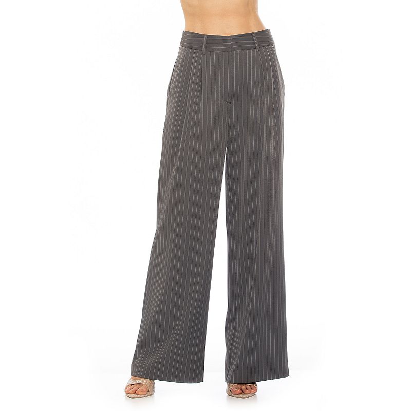 Women's ALEXIA ADMOR Elodie Belted Front Zip Wide Leg Pant,