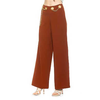 Women's ALEXIA ADMOR Cassie Wide Leg Mid Rise Pants