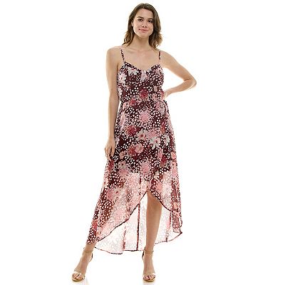 Juniors' Lily Rose Sleeveless Wrap Maxi Dress