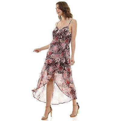 Juniors' Lily Rose Sleeveless Wrap Maxi Dress