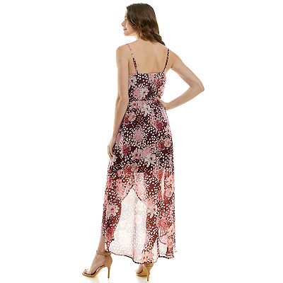 Juniors' Lily Rose Sleeveless Wrap Maxi Dress