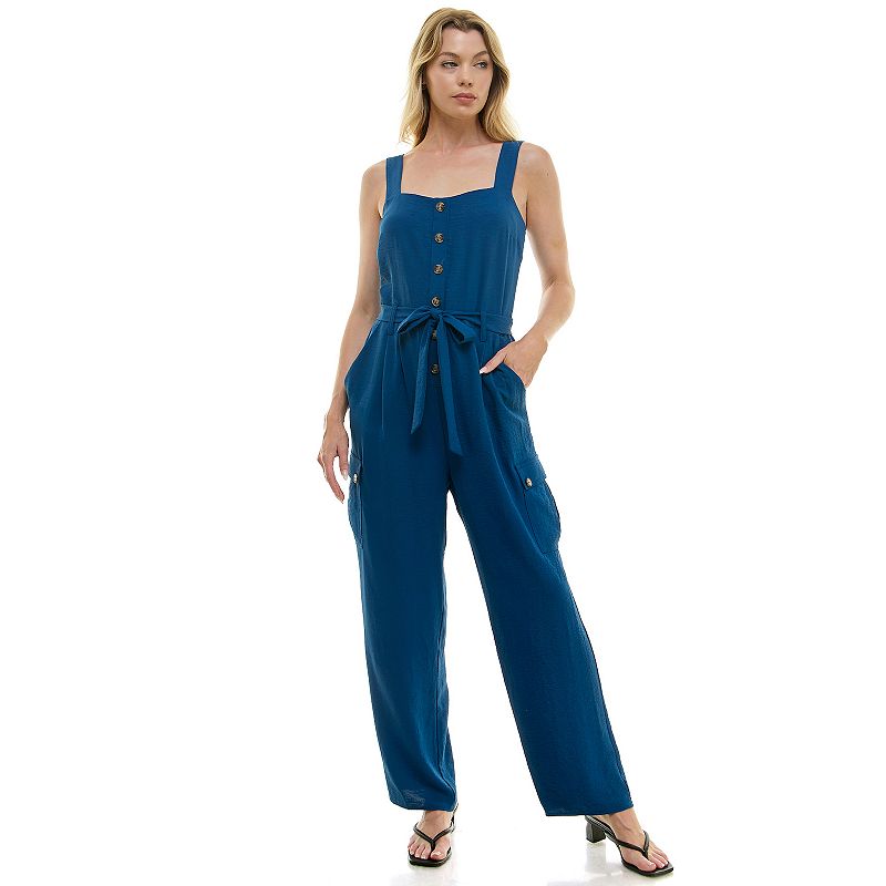 Juniors' As U Wish Belted Cargo Jumpsuit