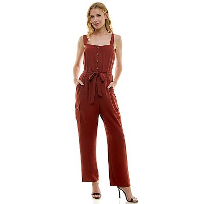 Juniors As U Wish Belted Cargo Jumpsuit