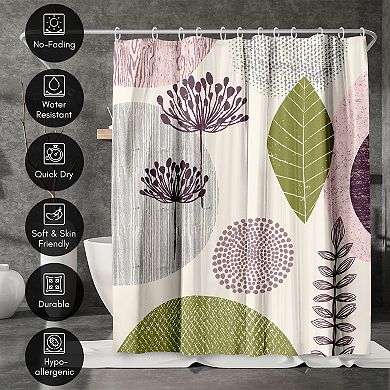 Americanflat Floral Pattern Shower Curtain