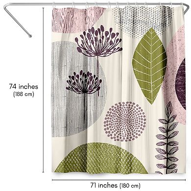 Americanflat Floral Pattern Shower Curtain