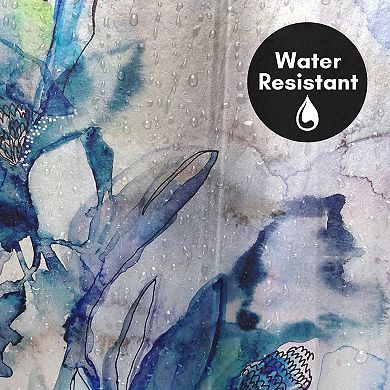 Americanflat Aqua Floral Shower Curtain