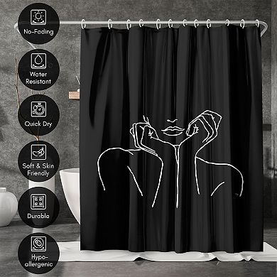 Americanflat Thinking Black Shower Curtain
