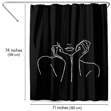 Americanflat Thinking Black Shower Curtain