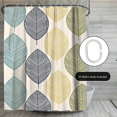 Americanflat Leaves Multicolor Shower Curtain