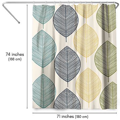 Americanflat Leaves Multicolor Shower Curtain