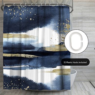 Americanflat Abstract Navy Gold Shower Curtain