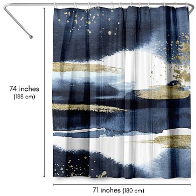 Americanflat Abstract Navy Gold Shower Curtain