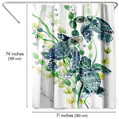 Americanflat Three Sea Turtles Shower Curtain