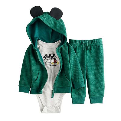 ガーデニングウェア mickeymouse Disney's Mickey Mouse Baby Boy Bodysuit, Hoodie, & Pants 3-piece
