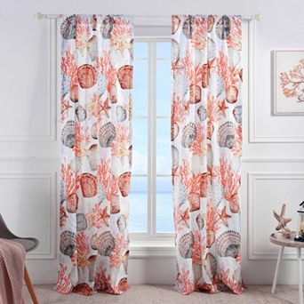 Greenland Home Fashions Beach Days Set of 2 Window Curtain Panels