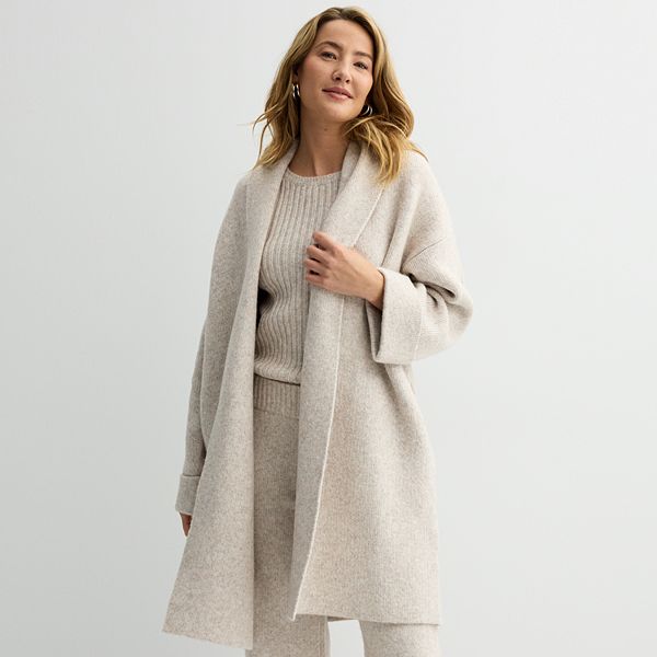 shawl collar duster cardigan