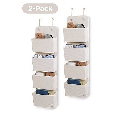 BabyGap by Delta Children 2-Pack Over the Door 4-Pocket Storage Organizer