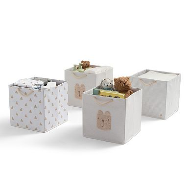 BabyGap by Delta Children 4-Pack Brannan Bear Fabric Storage Bins with Handles