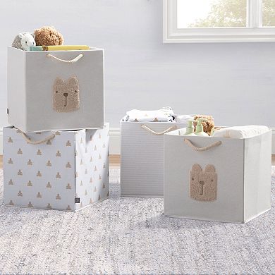 BabyGap by Delta Children 4-Pack Brannan Bear Fabric Storage Bins with Handles