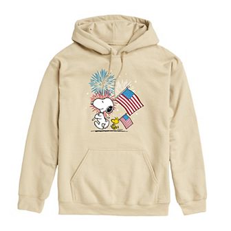 Men's Peanuts Snoopy Woodstock Flags Graphic Hoodie