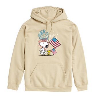 Men's Peanuts Snoopy Woodstock Flags Graphic Hoodie